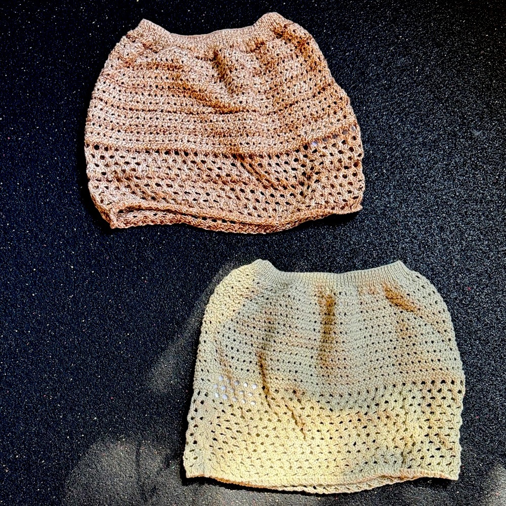 Cotton on- Crochet Tube Too Set in Tan and Cream